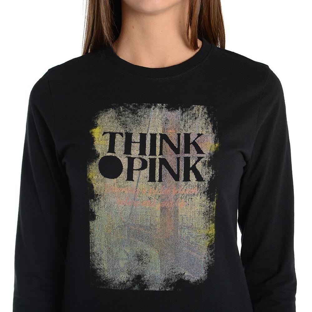 Think Pink T-shirt Donna Manica Lunga fw1805 Saldi Di Fabbrica