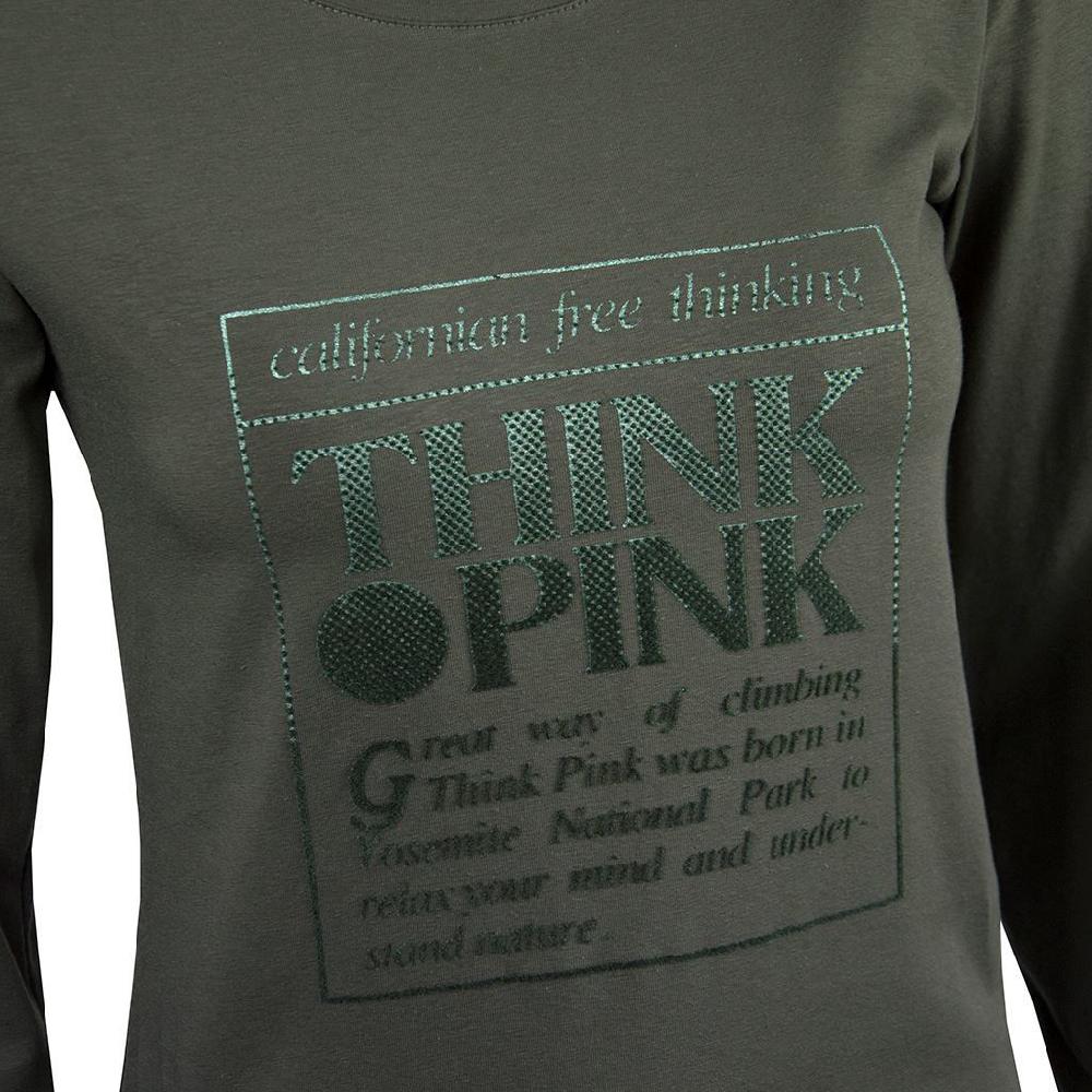 Think Pink T-shirt Donna Manica Lunga fw1700 Nuova