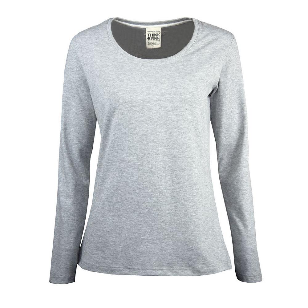 Think Pink T-shirt Donna Manica Lunga fw1701 Moda