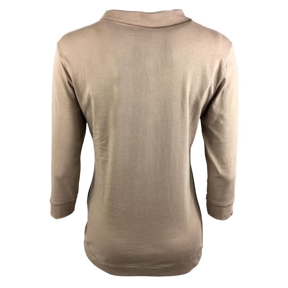 Think Pink POLO DONNA IN JERSEY DI COTONE TINTO CAPO MANICA 3/4 RICAMO E PATCH LOGO Fino Al -60%