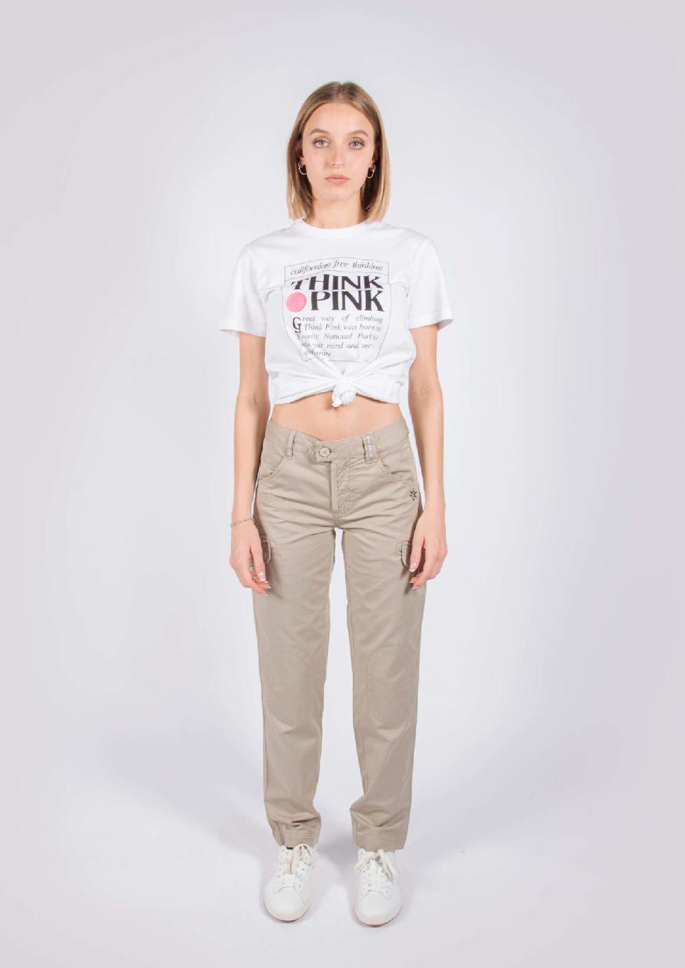 Think Pink Pantaloni lunghi donna con tasconi ss1604 Shopping Online