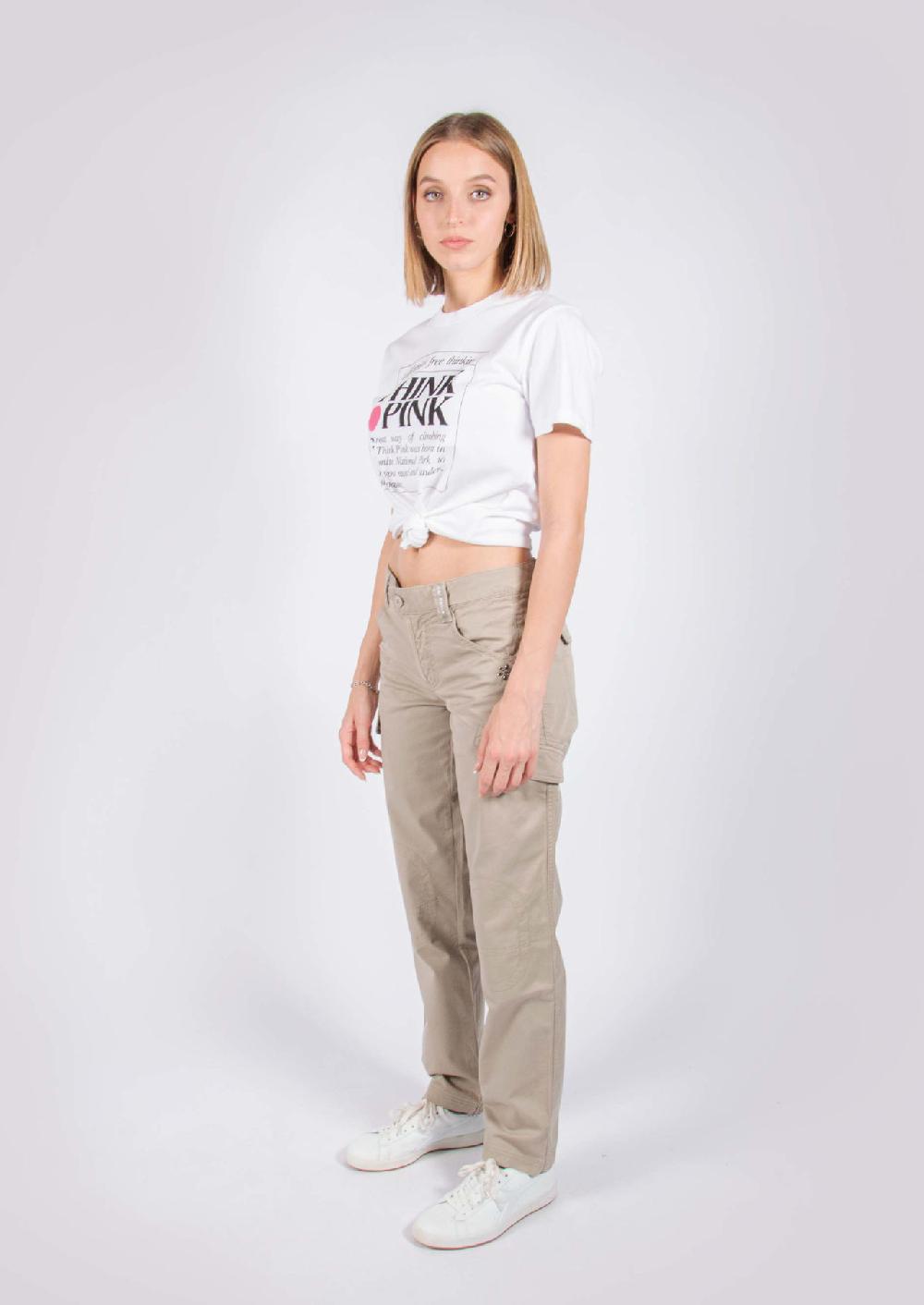 Think Pink Pantaloni lunghi donna con tasconi ss1604 Shopping Online