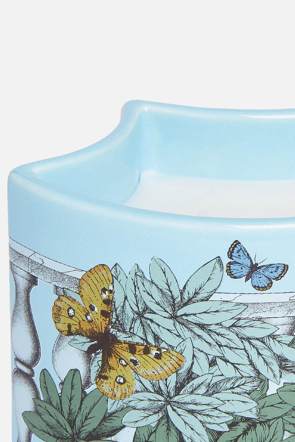 FORNASETTI candela profumata Nel Mentre con Decoro Farfalle e Balaustra Saldi Di Fabbrica