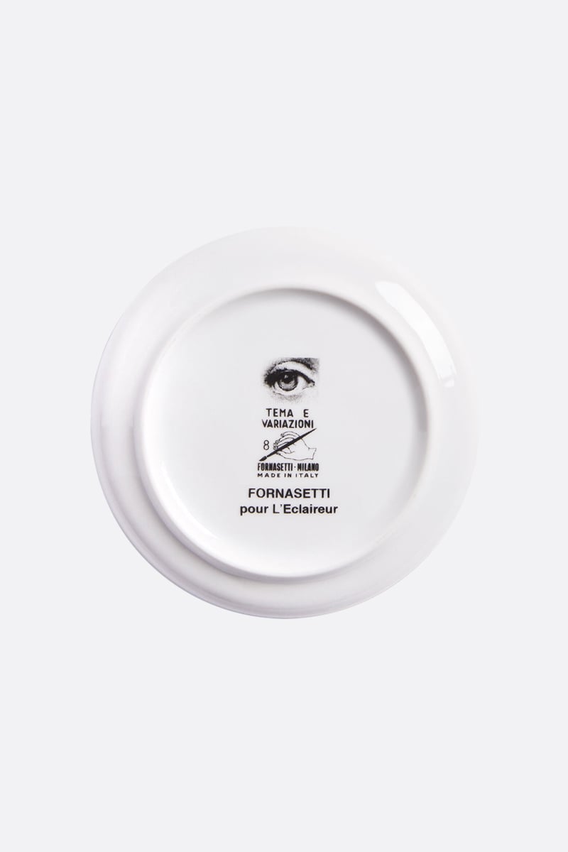 FORNASETTI sottobicchiere Tema e Variazioni N° 8 in porcellana Nuovo