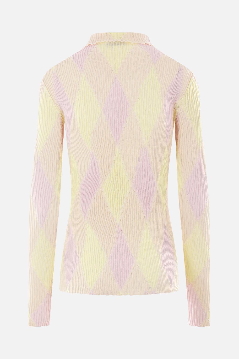 BURBERRY pullover in cotone e seta Argyle In Linea