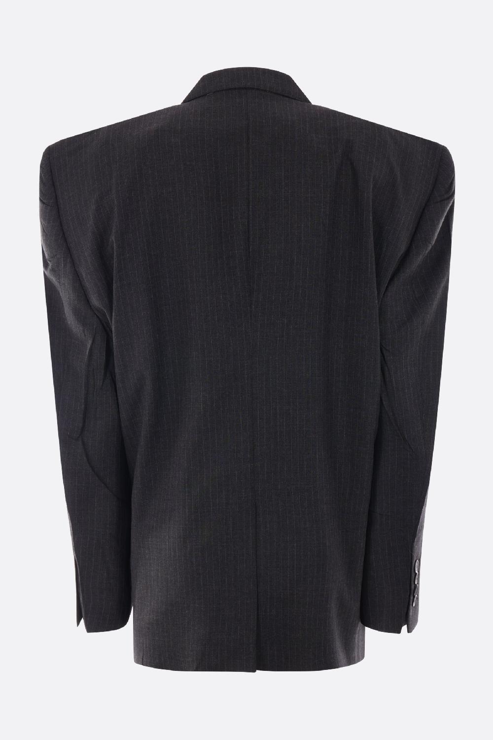 BALENCIAGA giacca monopetto Cut Away Boxy in lana gessata Nuovo