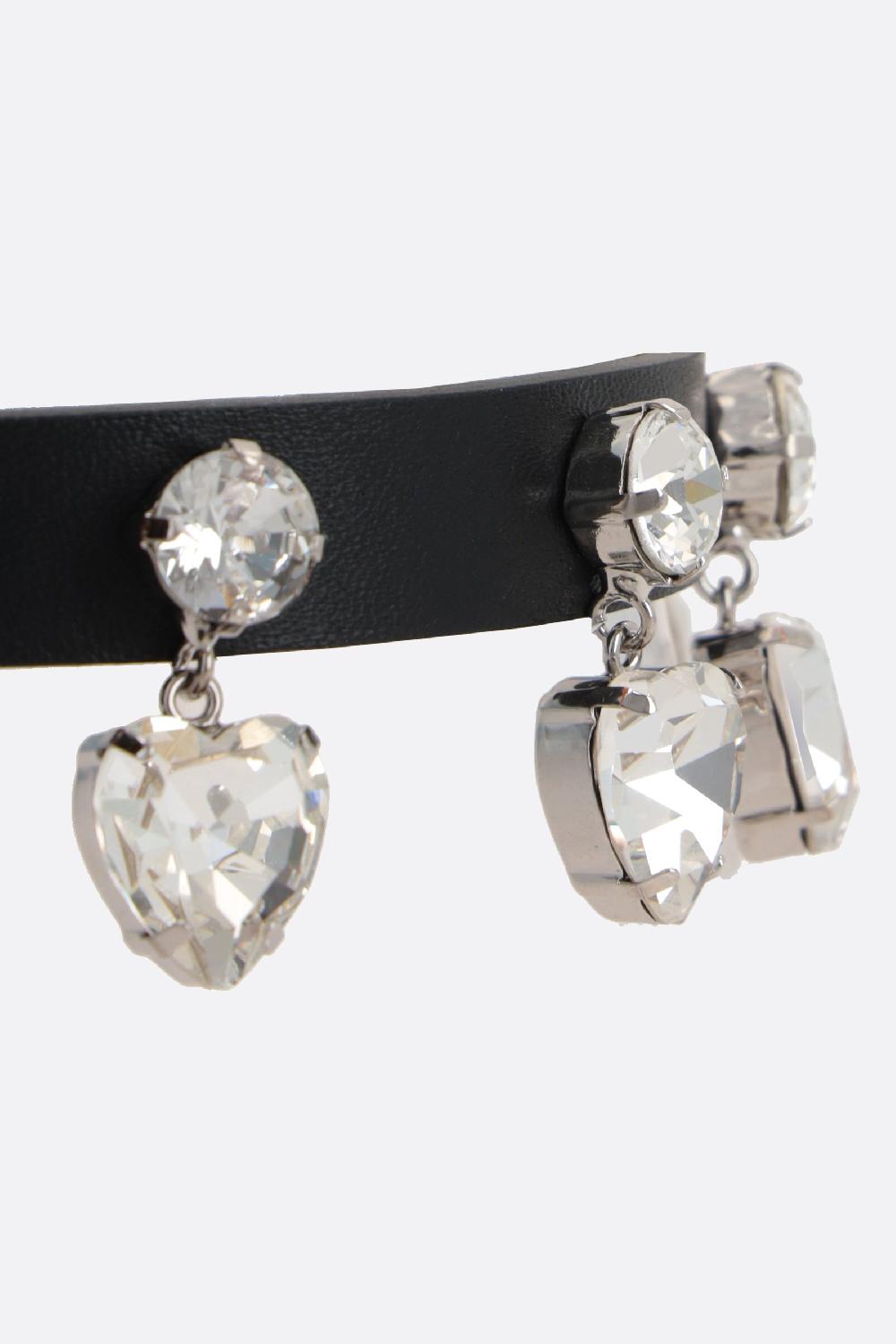ALESSANDRA RICH choker in pelle con pendenti a cuore Vendita