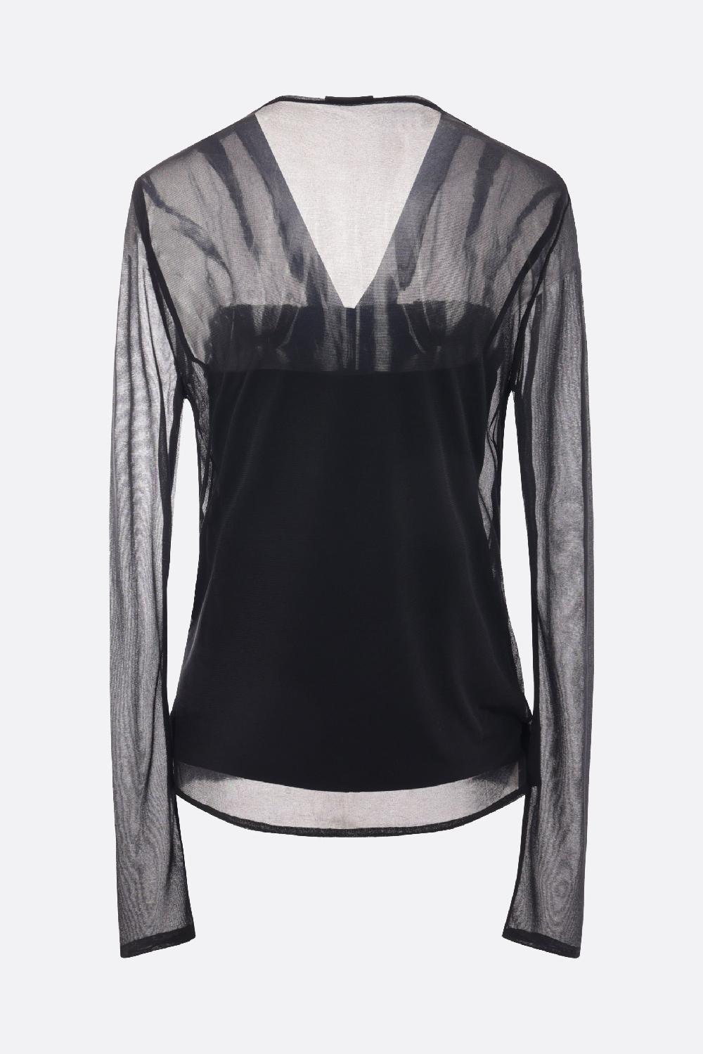GIVENCHY top a doppio strato in crepe de chine fluida e jersey stretch Soddisfazione Garantita