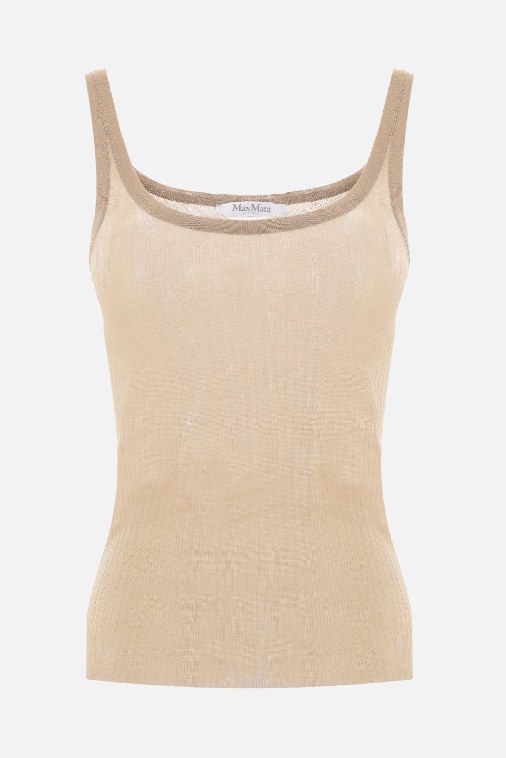 MAX MARA top smanicato Bastia in seta a costine Novità