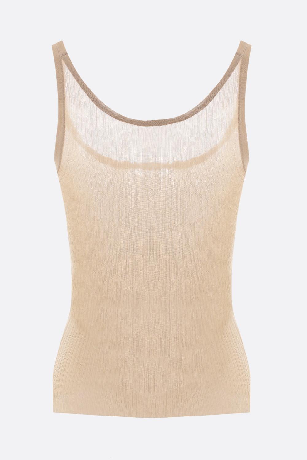 MAX MARA top smanicato Bastia in seta a costine Novità