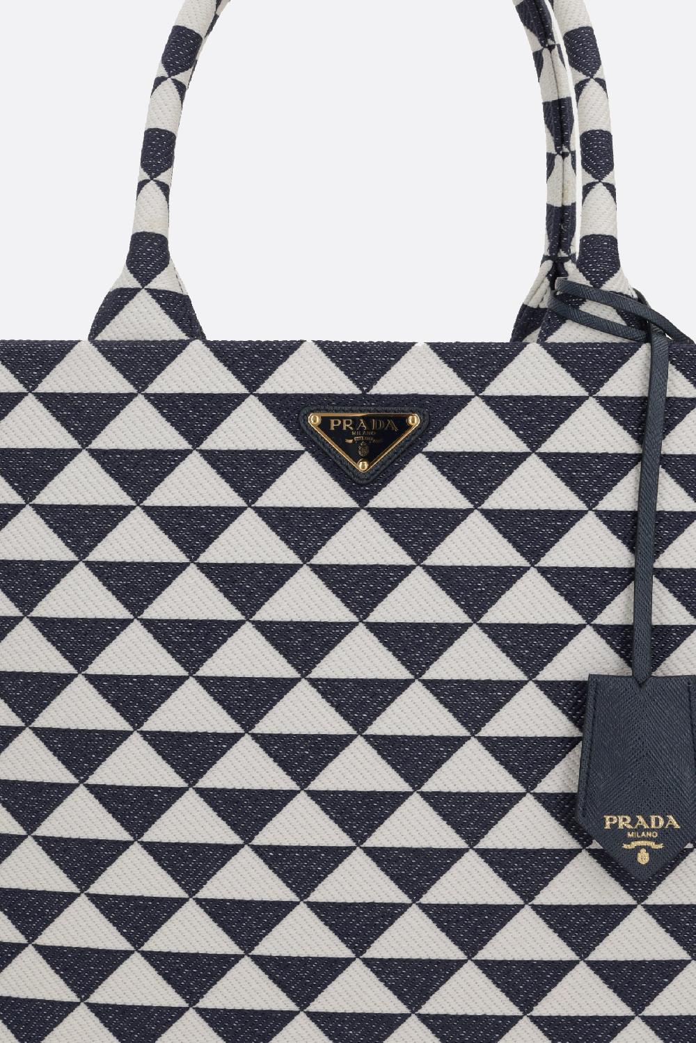 PRADA borsa tote Prada Symbole large in jacquard Saldi Di Fabbrica