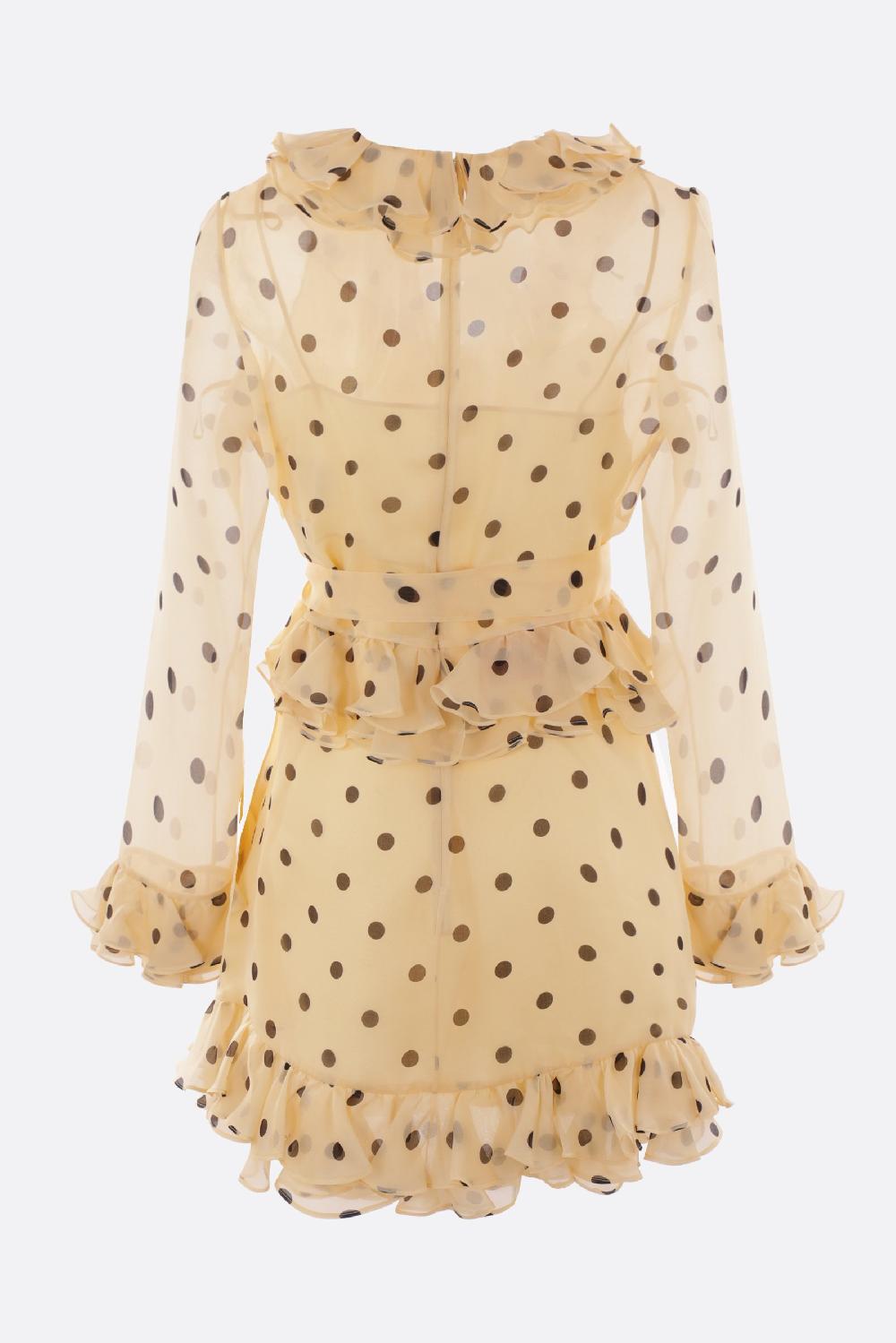 VALENTINO GARAVANI miniabito in organza stampa Pois Spots Nuova