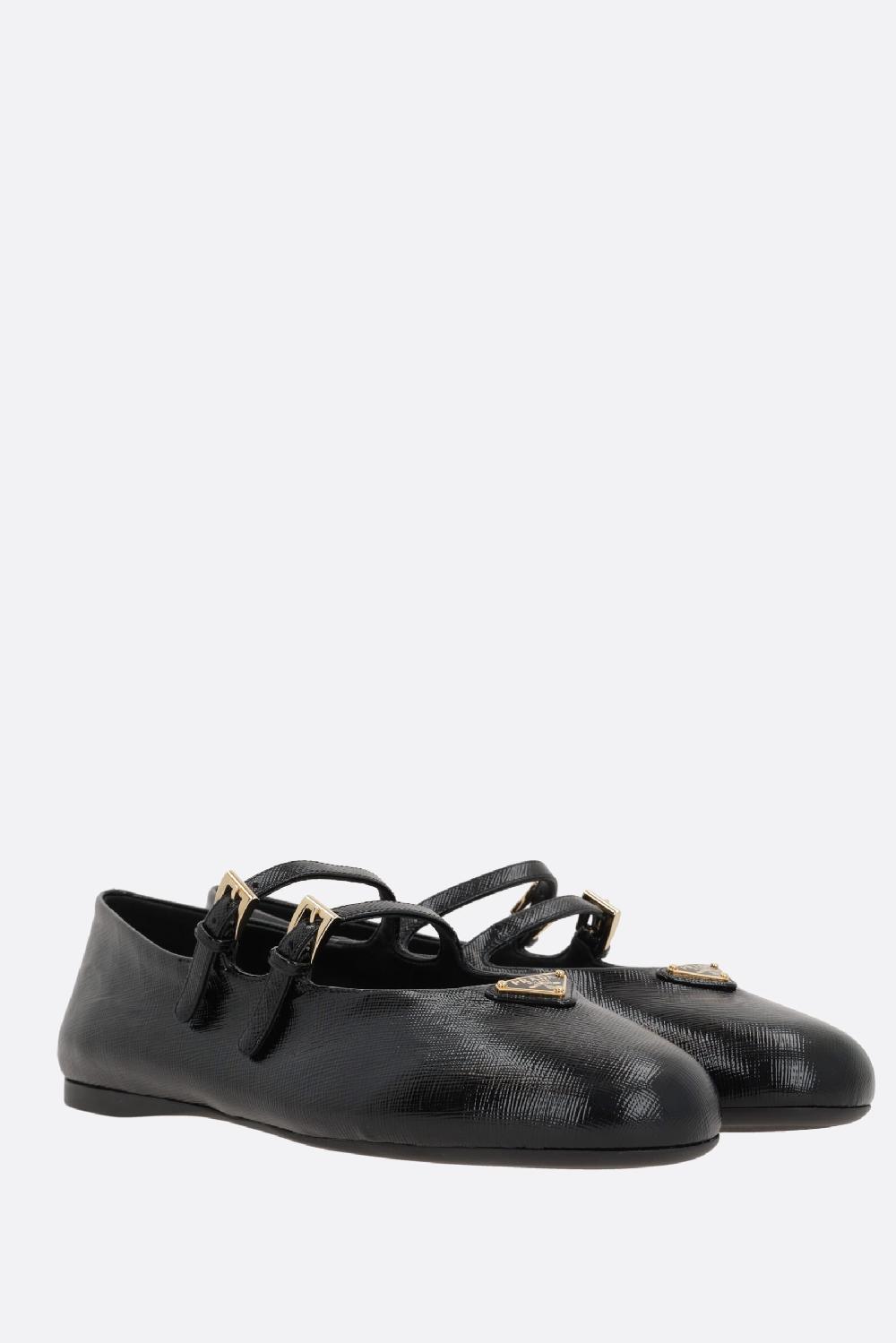 PRADA ballerina in pelle Saffiano 2025