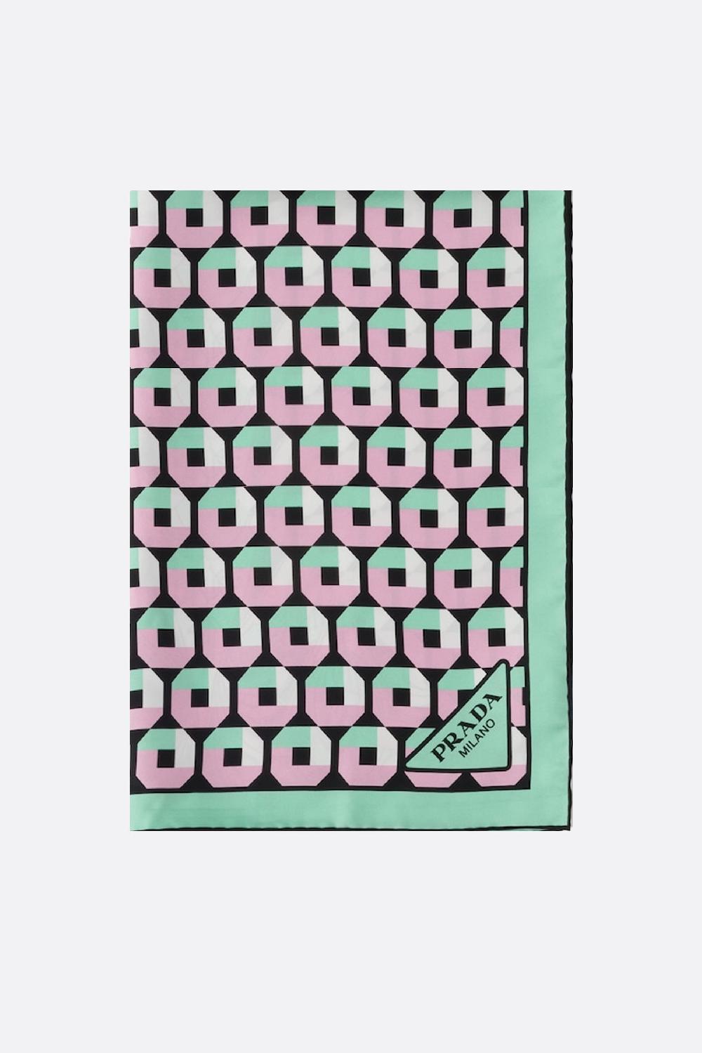 PRADA foulard stampato in twill di seta Promozione