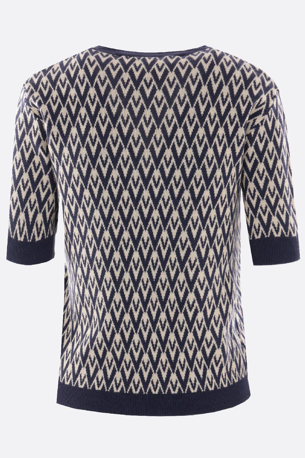 VALENTINO GARAVANI pullover a maniche corte in jacquard Toute la V Acquista Ora
