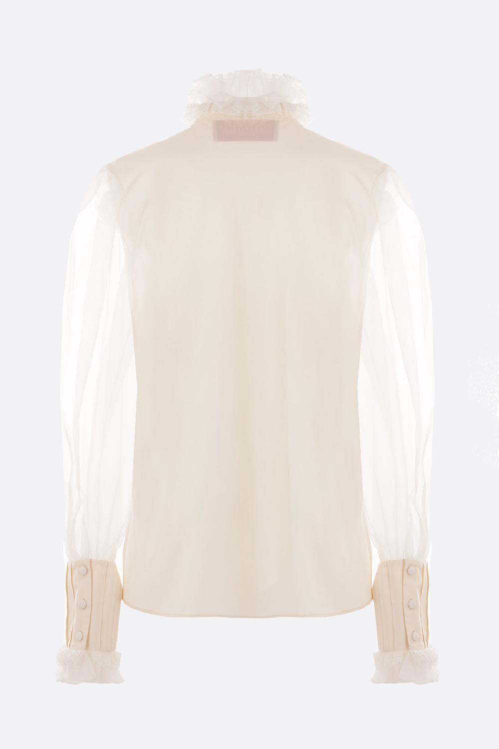 VALENTINO GARAVANI camicia in shantung organza e pizzo Nuovo