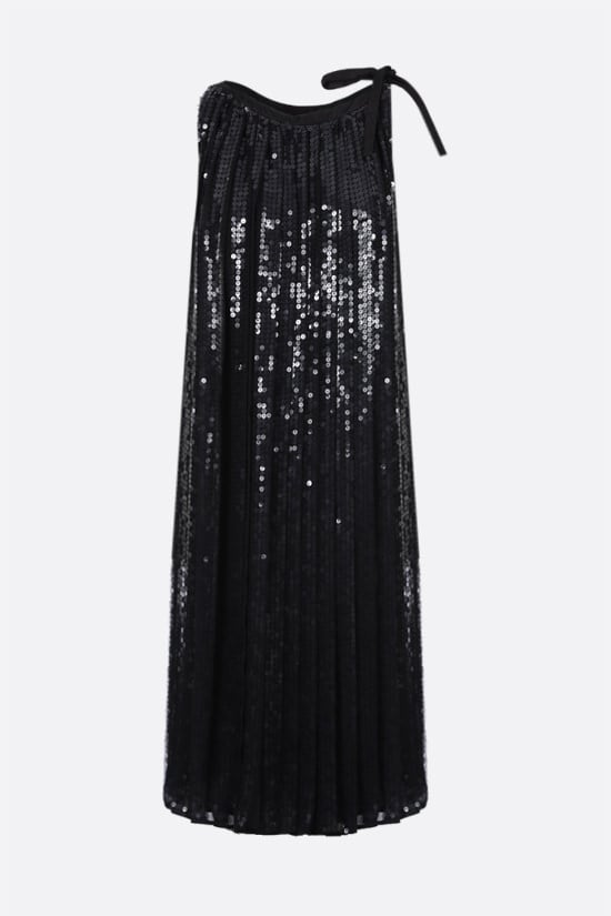 PRADA abito corto plissé in chiffon con paillettes Presa