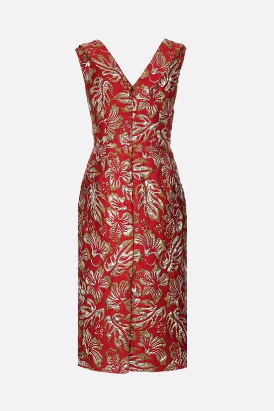 PRADA abito midi in cloquet a motivo hibiscus Offerta
