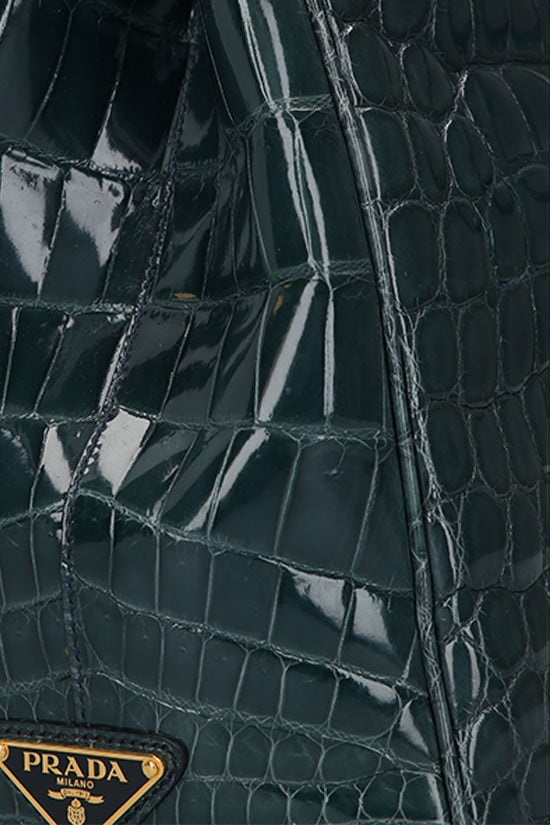 PRADA borsa a mano in pelle di coccodrillo lucido Online