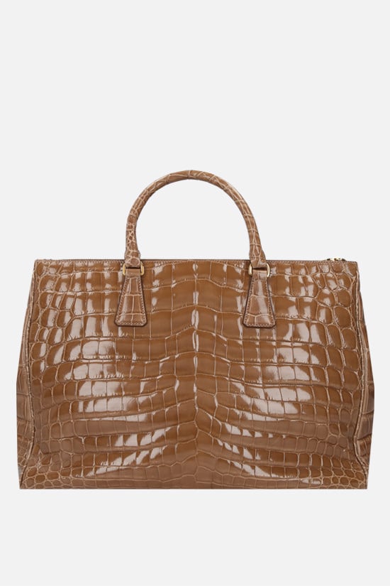 PRADA borsa a mano in pelle di coccodrillo lucido Saldi