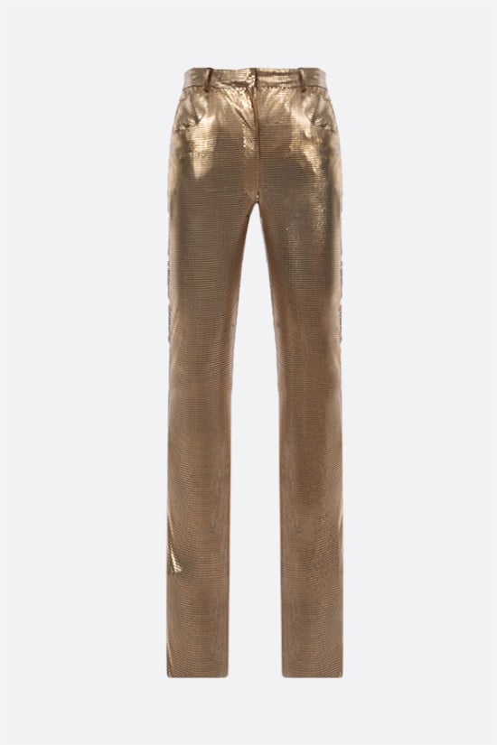 GIANNI VERSACE WOMAN pantalone skinny-fit in maglia metallica Oroton