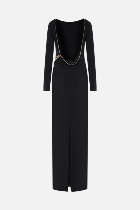 TOM FORD abito da sera in crepe con macro zip Vendita Calda