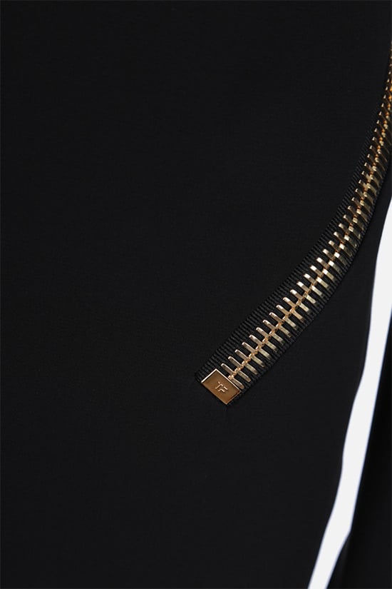 TOM FORD abito da sera in crepe con macro zip Vendita Calda