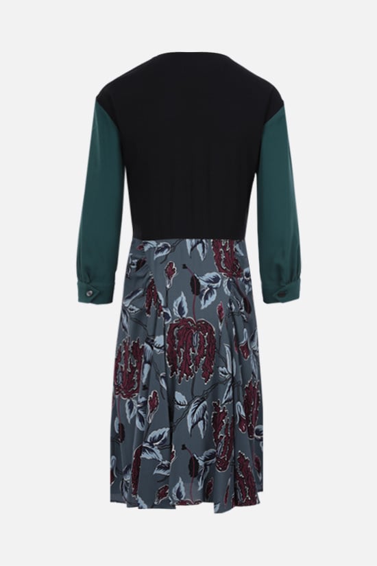 PRADA abito midi in sablé ricamato Spedizione Gratuita