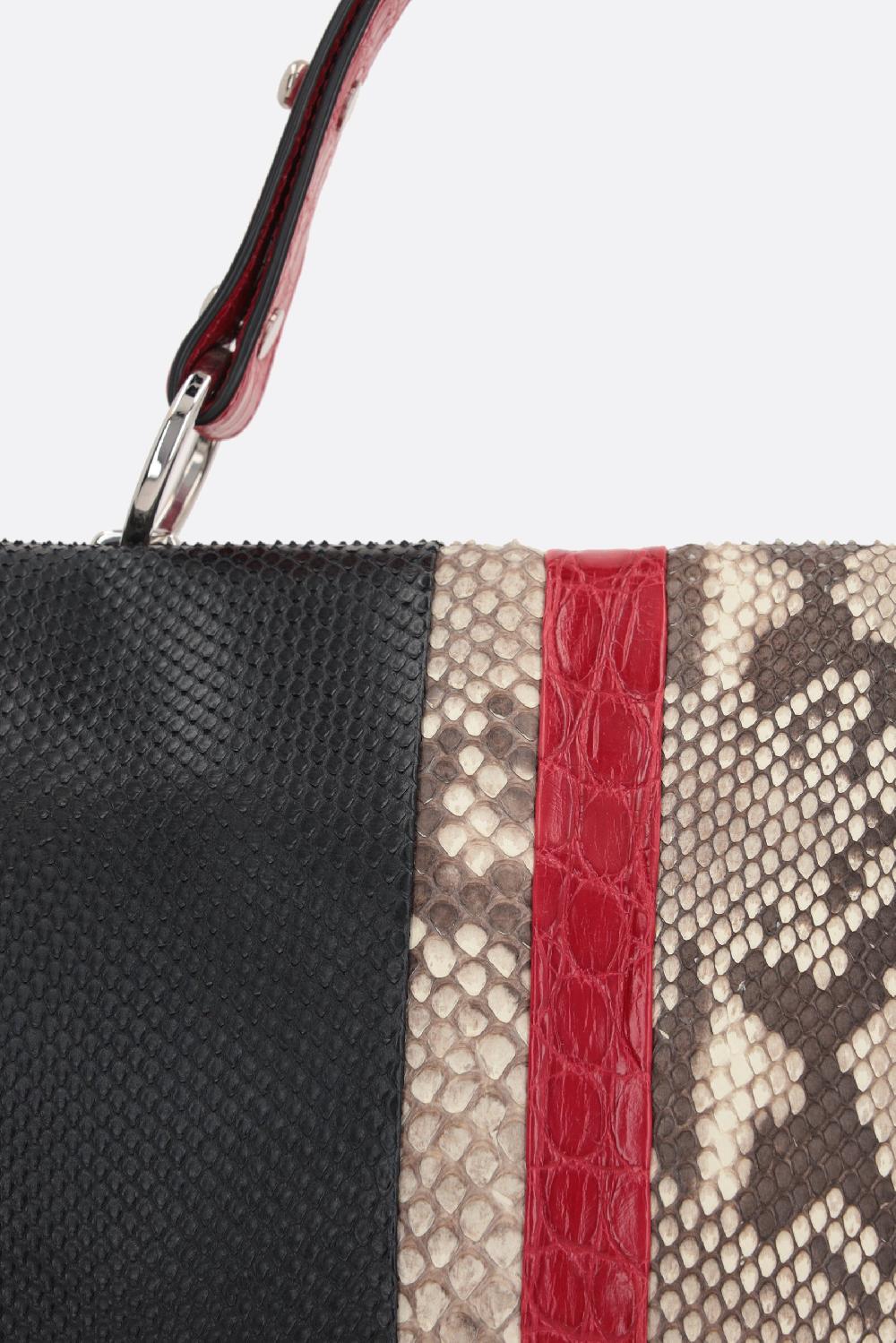 PRADA borsa a mano in pelle di pitone e coccodrillo Shopping Online