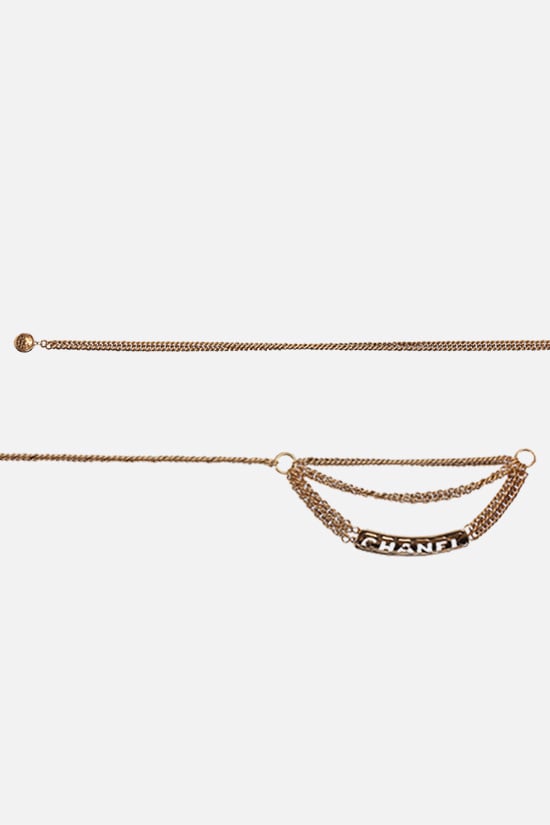 CHANEL VINTAGE WOMAN cintura a catena in metallo con logo Affare Del Giorno