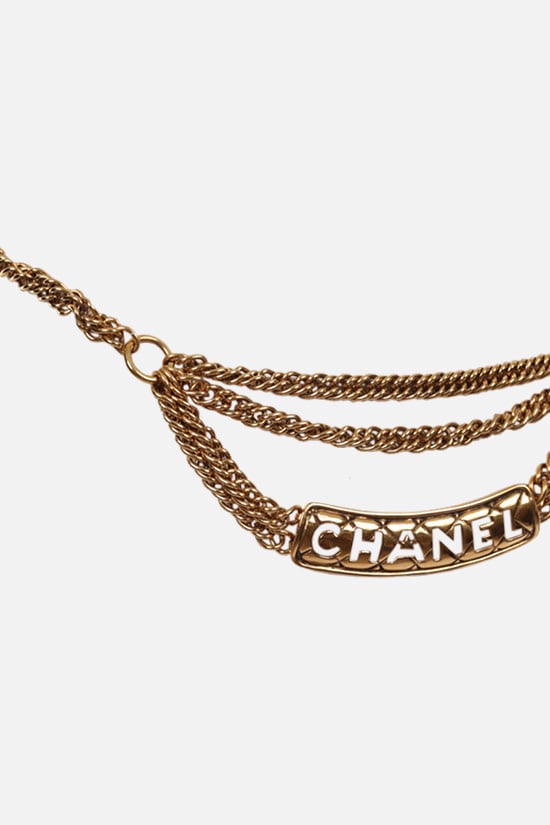 CHANEL VINTAGE WOMAN cintura a catena in metallo con logo Affare Del Giorno