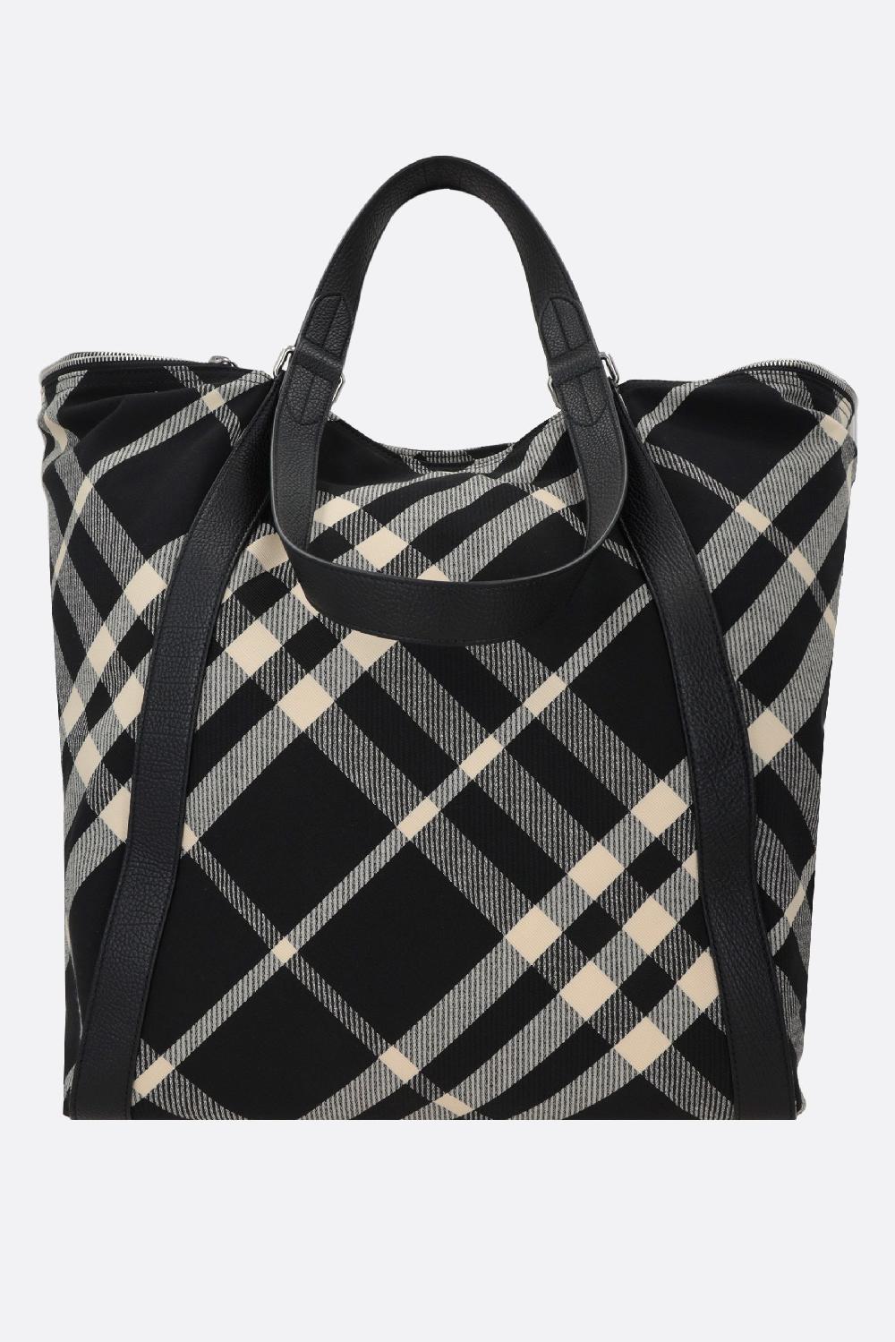 BURBERRY borsa tote in jacquard Check Saldi