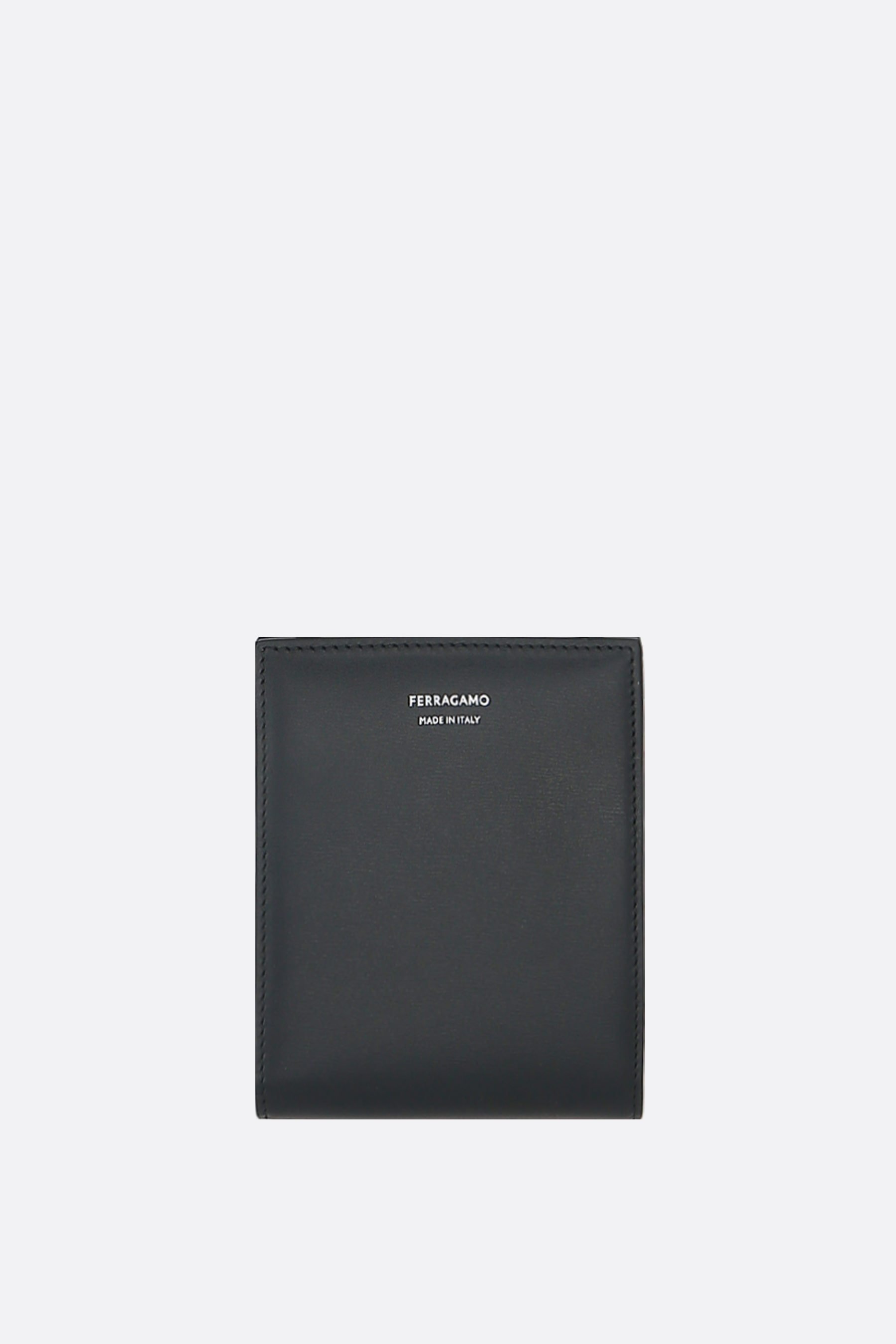 FERRAGAMO porta carte a libro in pelle liscia con tracolla Nuovo