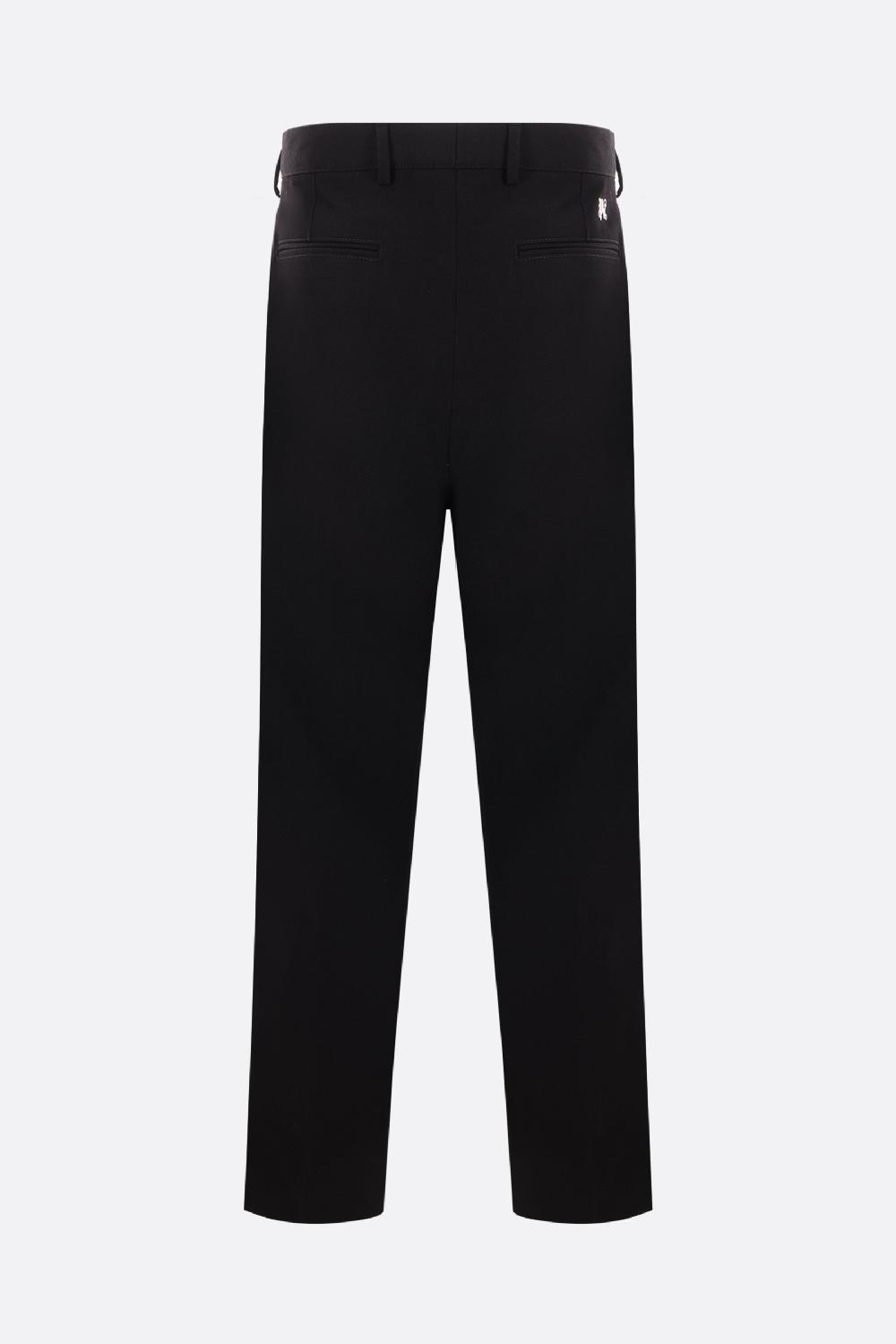 PALM ANGELS pantalone workwear in twill tecnico Monogram Qualità Garantita