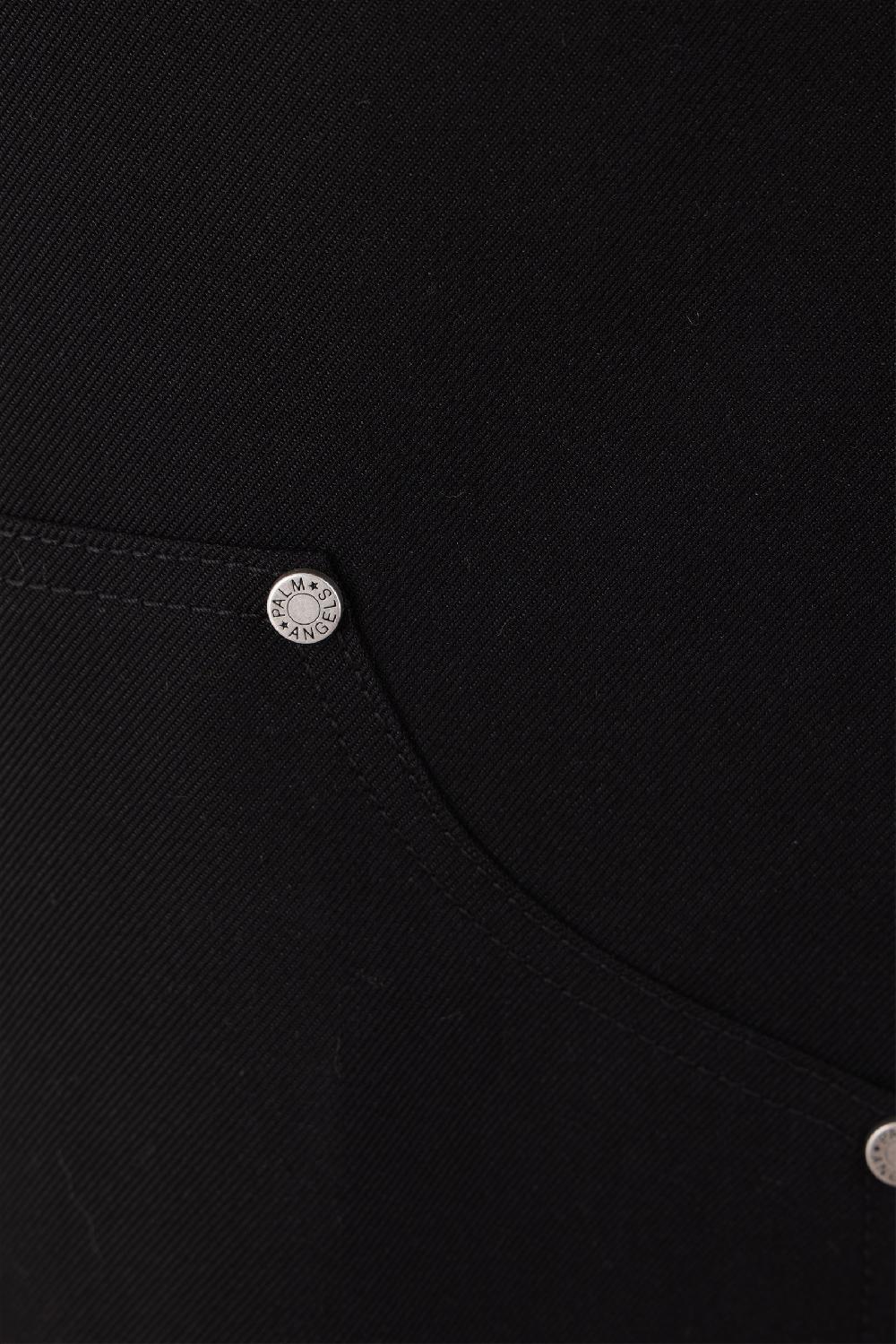 PALM ANGELS pantalone workwear in twill tecnico Monogram Qualità Garantita