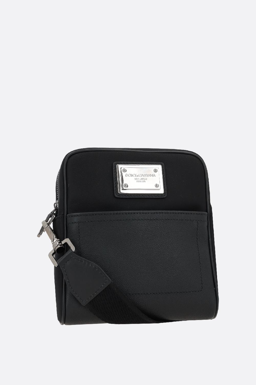 DOLCE & GABBANA borsa a tracolla in nylon e pelle martellata Acquista Ora