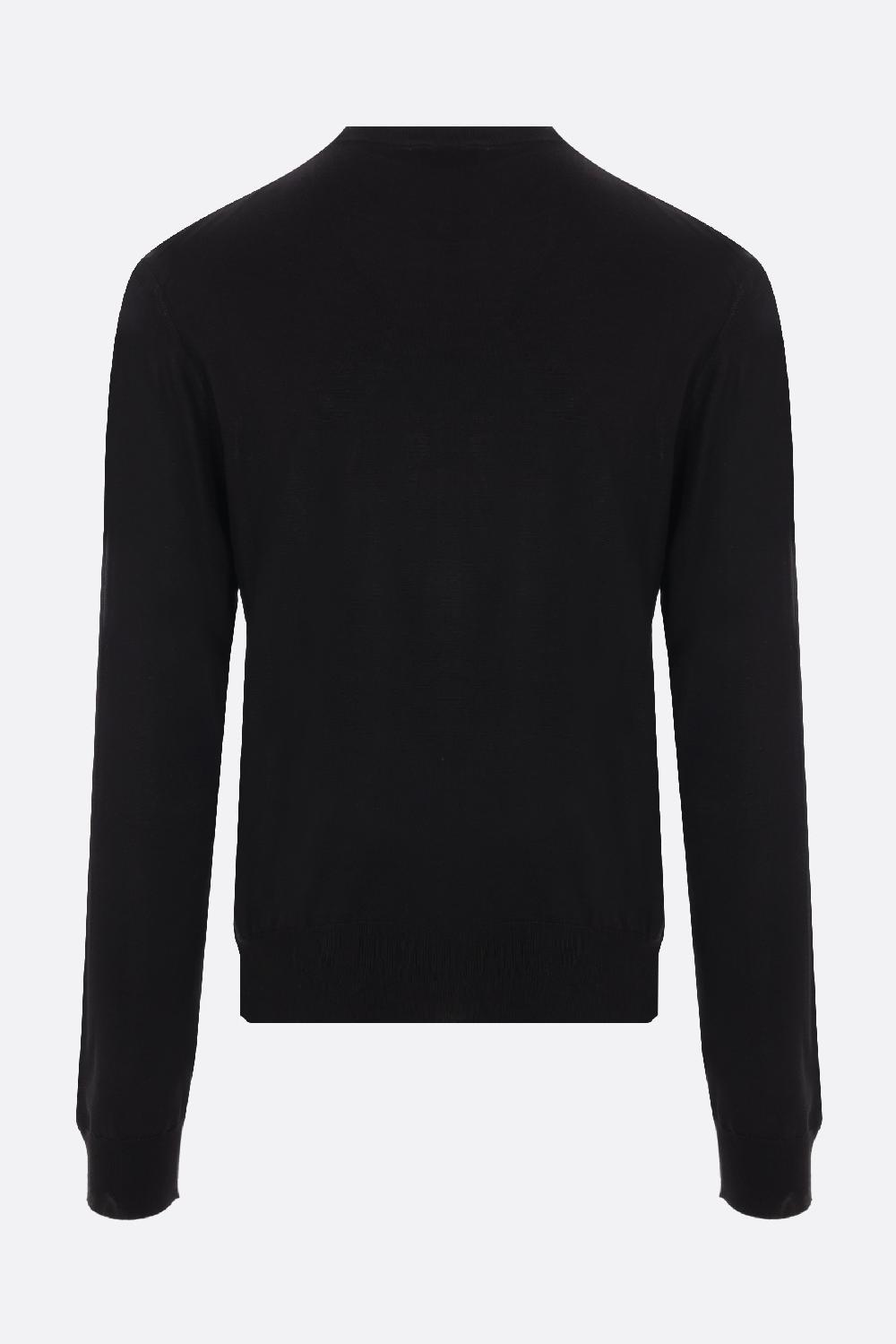 PRADA pullover in seta intarsio logo Saldi Di Fabbrica