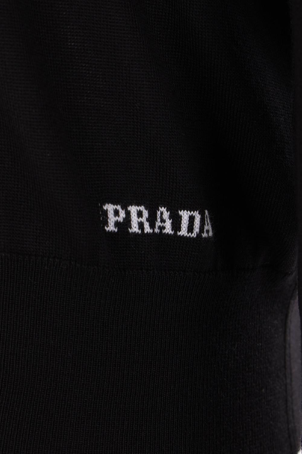 PRADA pullover in seta intarsio logo Saldi Di Fabbrica
