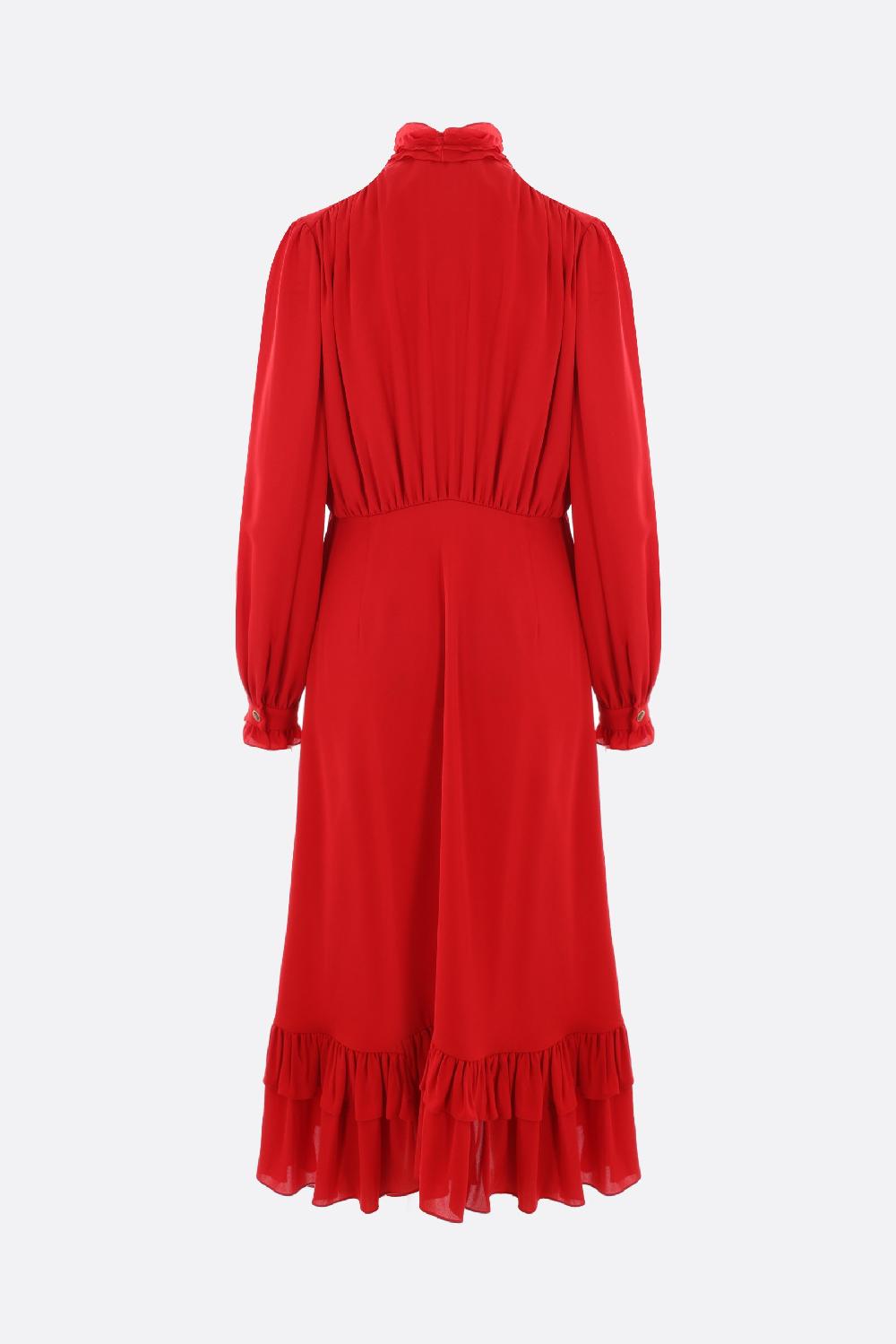 VALENTINO GARAVANI abito midi in georgette con rouches Promozione Limitata