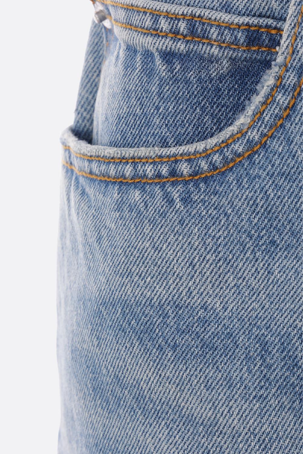 ALEXANDER WANG jeans in denim con fascia pointelle Prezzo Ridotto