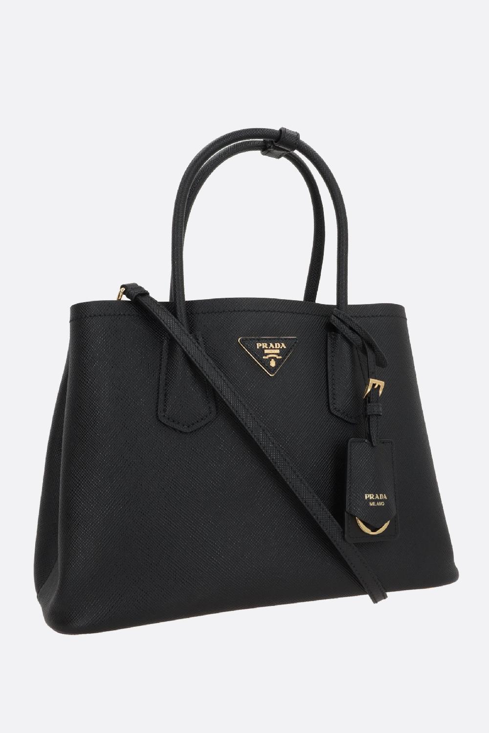 PRADA borsa a mano Prada Double small in pelle Saffiano Outlet