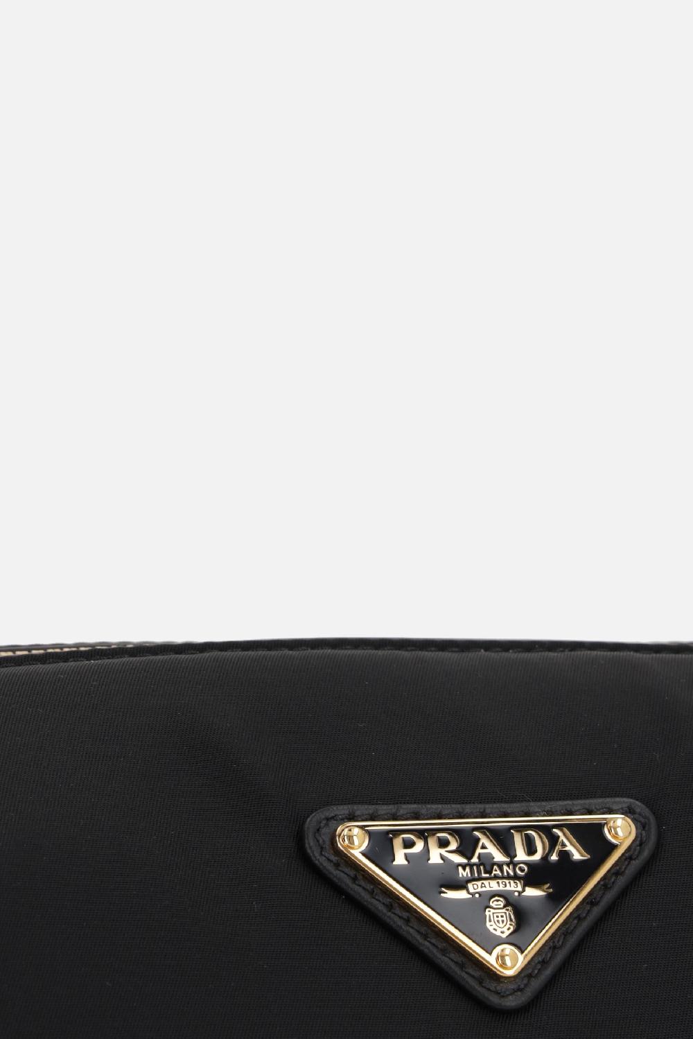 PRADA borsa a spalla media in Re-Nylon e pelle liscia Qualità Garantita