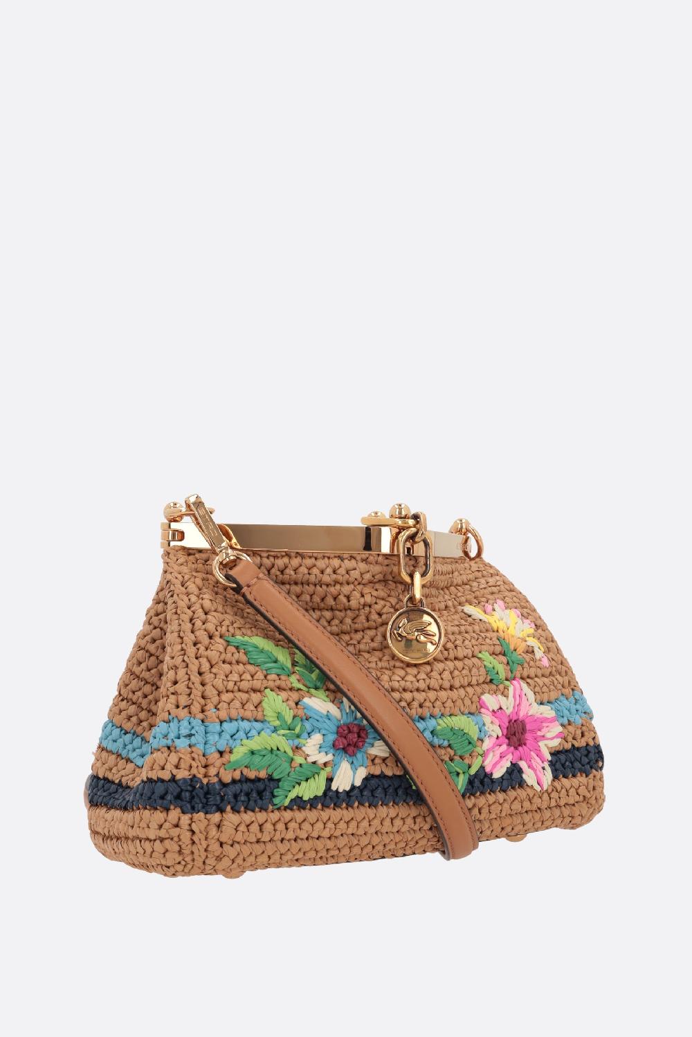 ETRO borsa a tracolla Vela mini in rafia sintetica Consegna Veloce