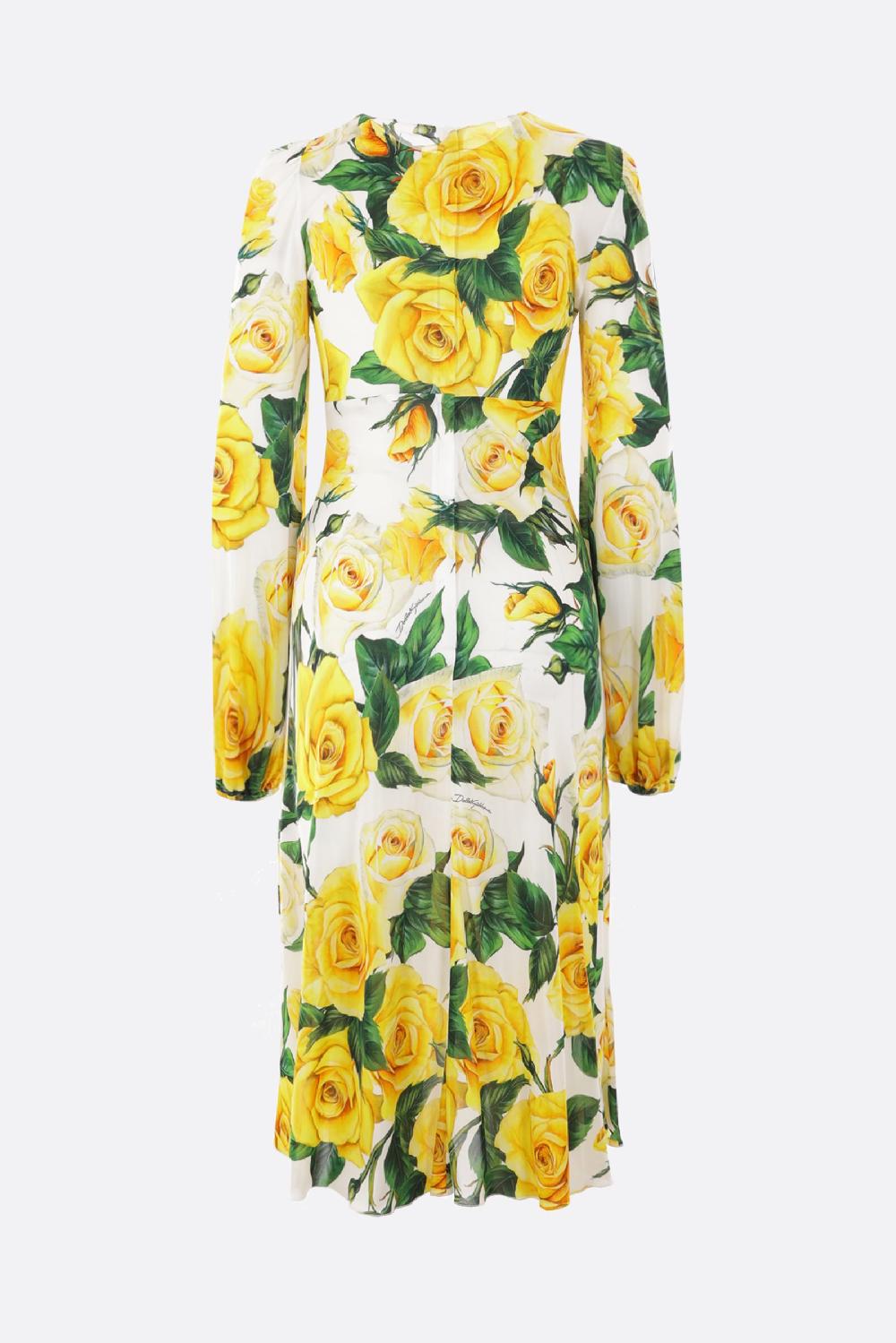 DOLCE & GABBANA abito in viscosa stampa Rose Gialle Economico