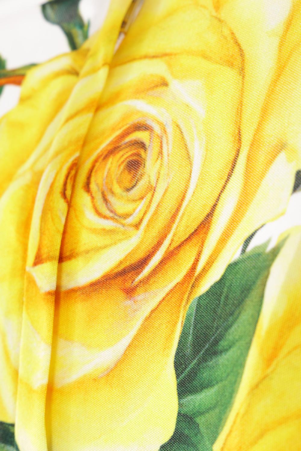 DOLCE & GABBANA abito in viscosa stampa Rose Gialle Economico