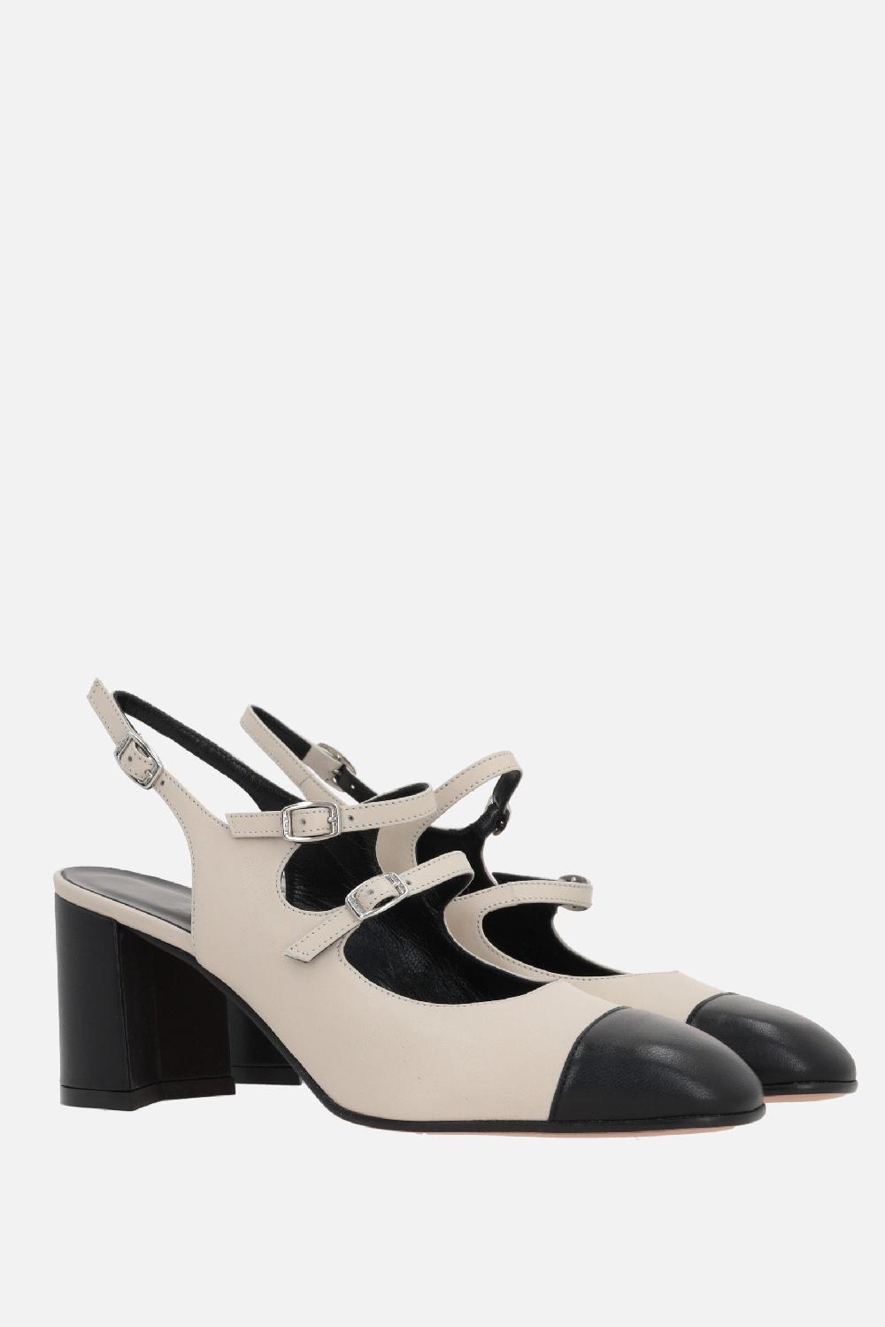 CAREL PARIS slingback mary-jane Papaya in nappa bicolore Saldi