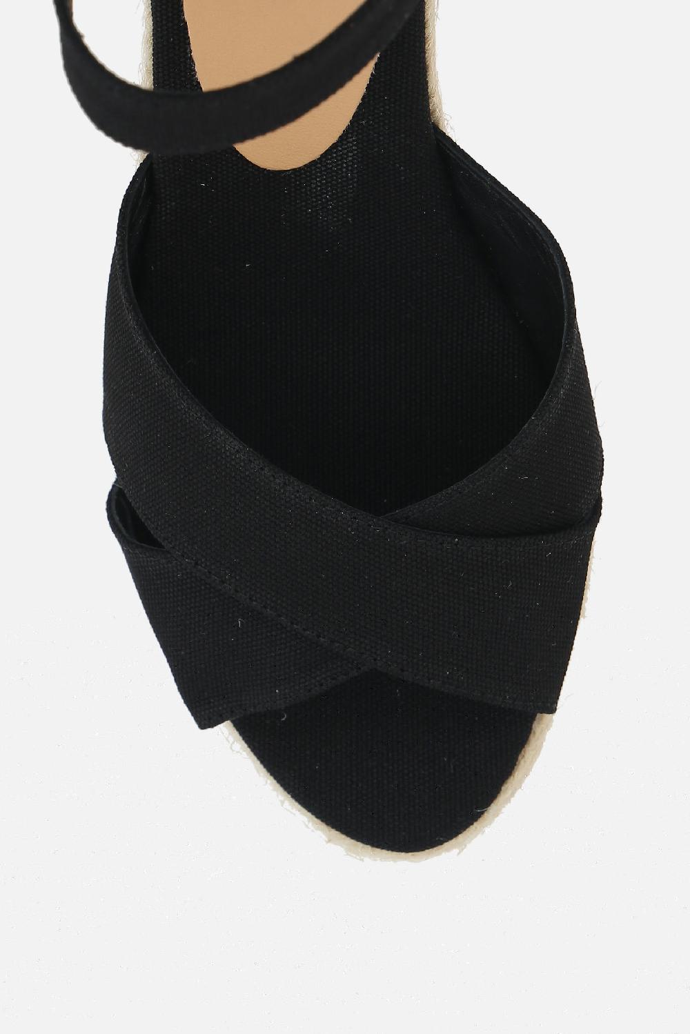CASTANER sandalo con zeppa Blaudell in canvas Vendita Economica