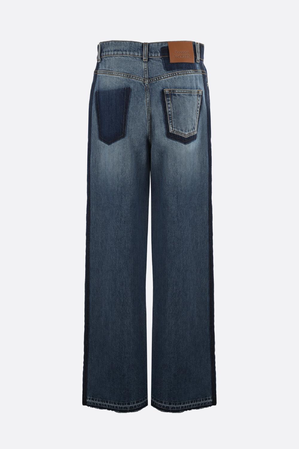 ALEXANDER McQUEEN jeans a gamba larga in denim Promozione