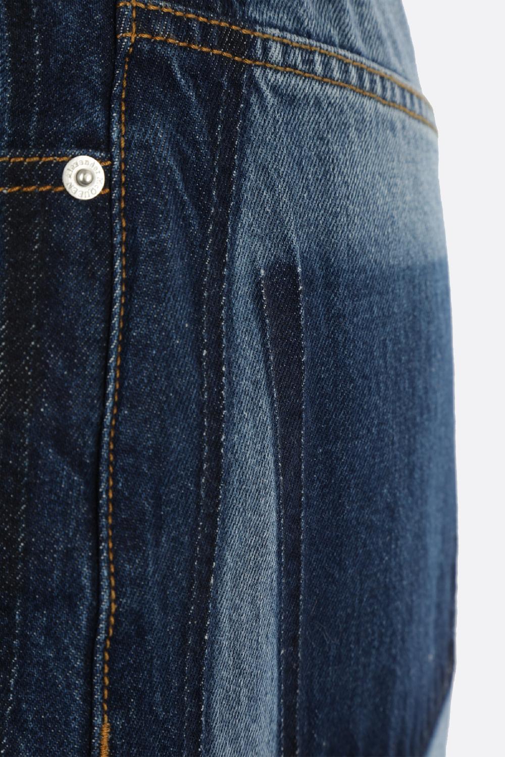 ALEXANDER McQUEEN jeans a gamba larga in denim Promozione