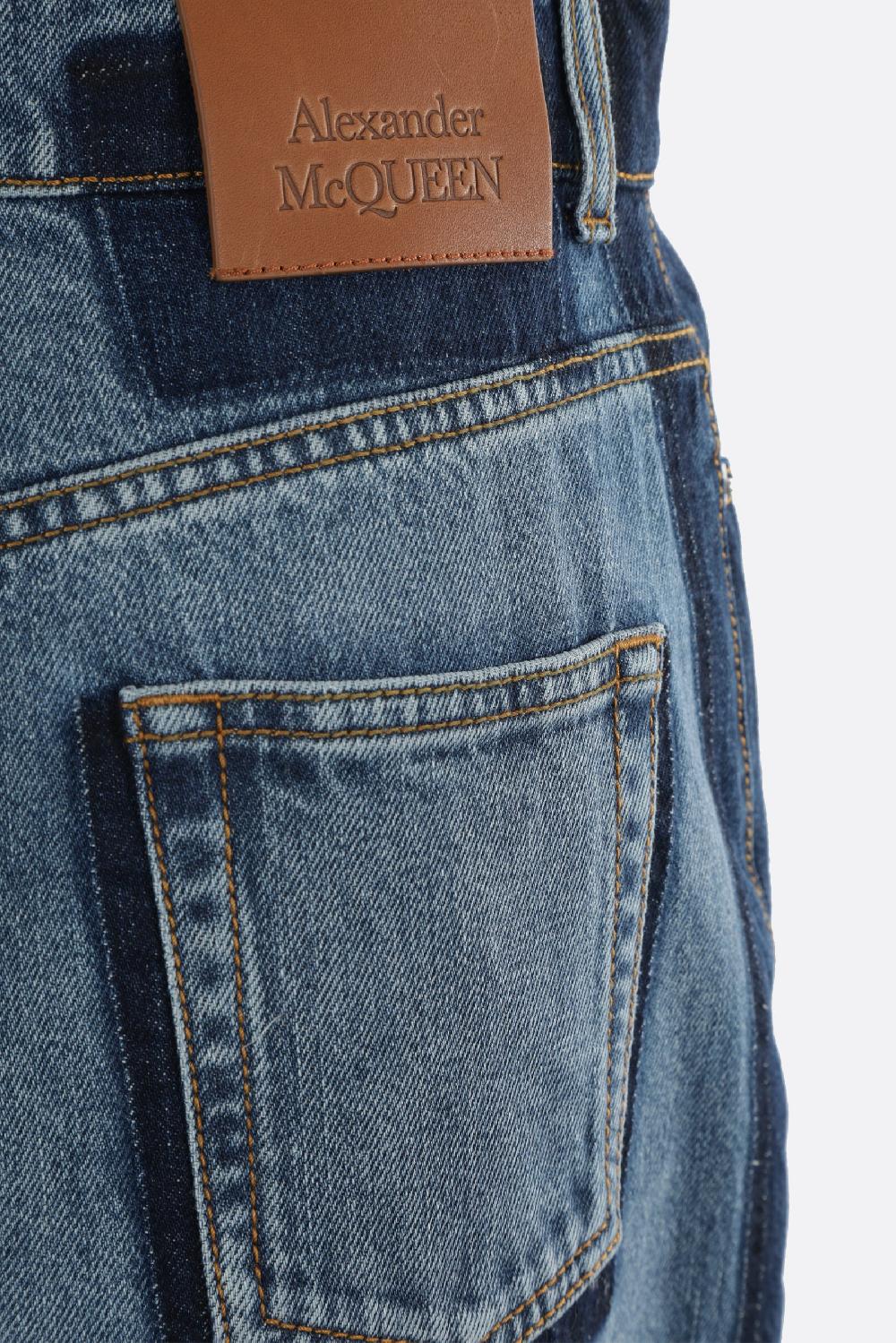 ALEXANDER McQUEEN jeans a gamba larga in denim Promozione